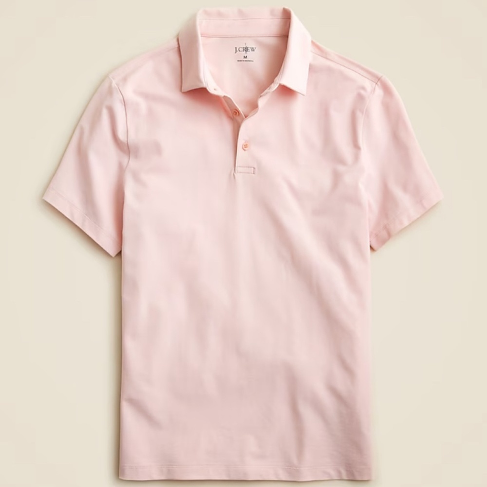 J Crew Classic Performance Polo Light Pink Size Medium